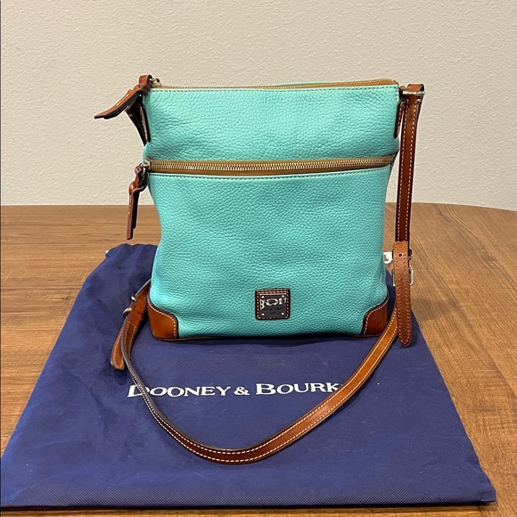 Dooney & Bourke Handbags - Dooney & Bourke Teal and Brown Crossbody Bag